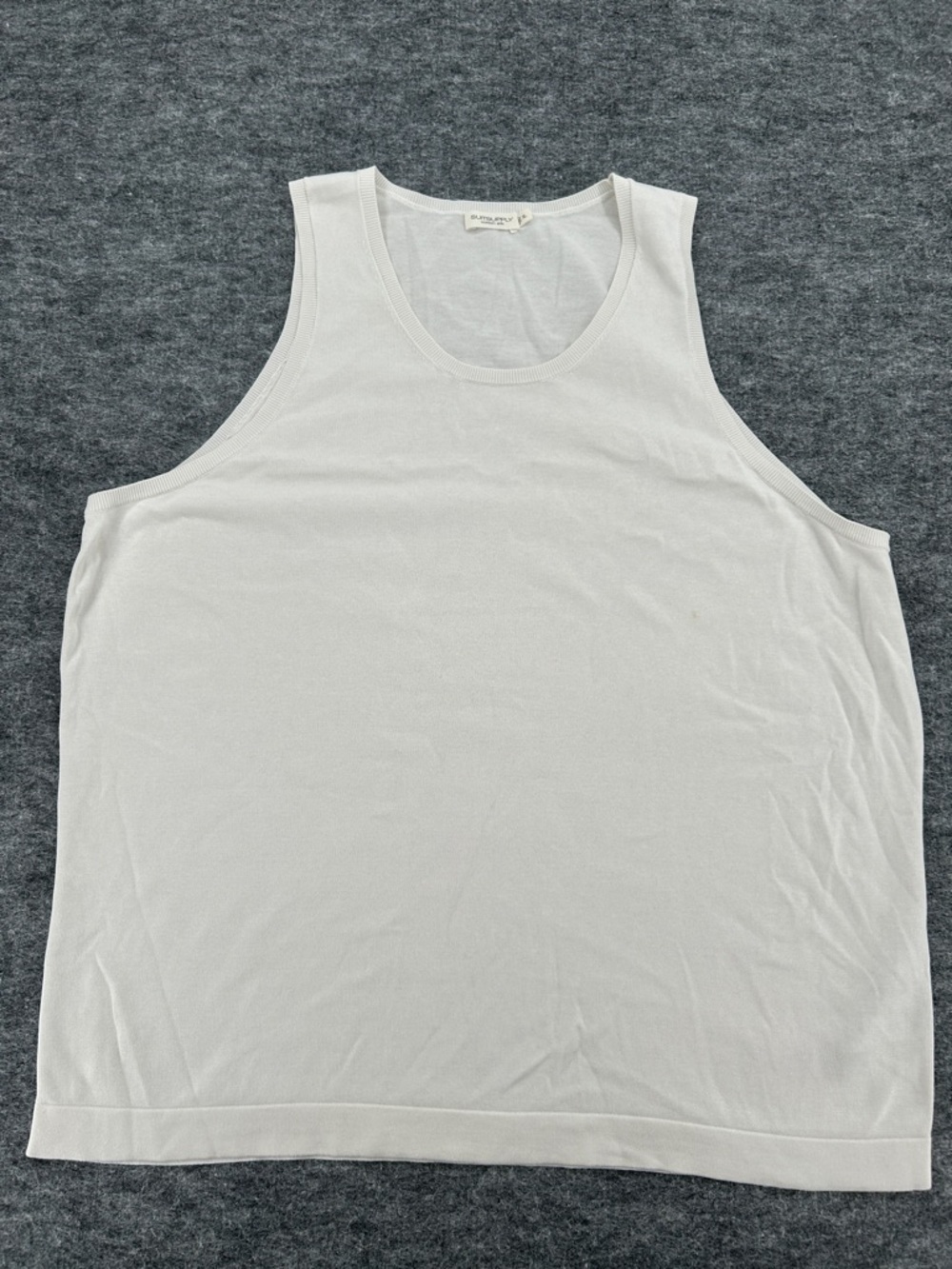 Suitsupply Cotton Silk Tank Top Ivory Cream XL Men Lightweight Knit Minimalist